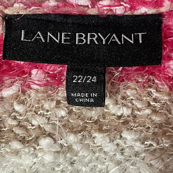 Lane Bryant Sweater Womens Sz 22/24 Stiped Multicolor Pullover Long Sleeve Tie - Picture 2 of 15